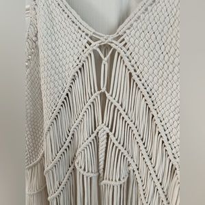Boho Macrame Pullover Vest Layering Piece OS